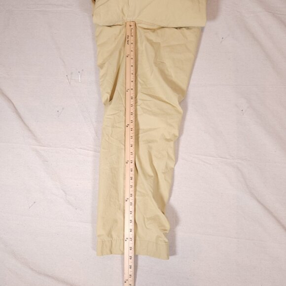 LL Bean Cargo Pants Mens 35x32 (~32x28.5) 100% Cotton Light Yellow RUNS SMALL - Picture 7 of 15